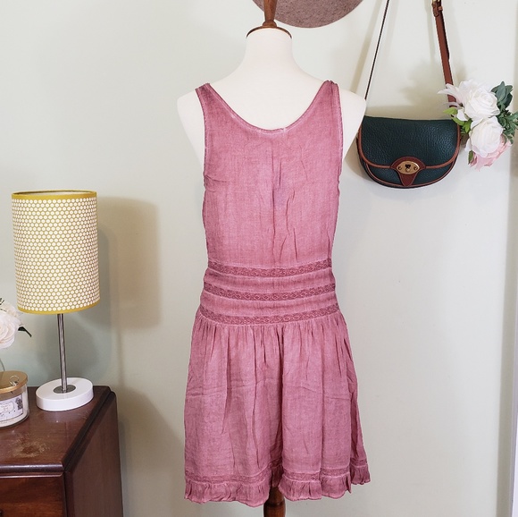 On The Road... Boho Festival Trapeze Faded Rose Dress NWT - Picture 2 of 6